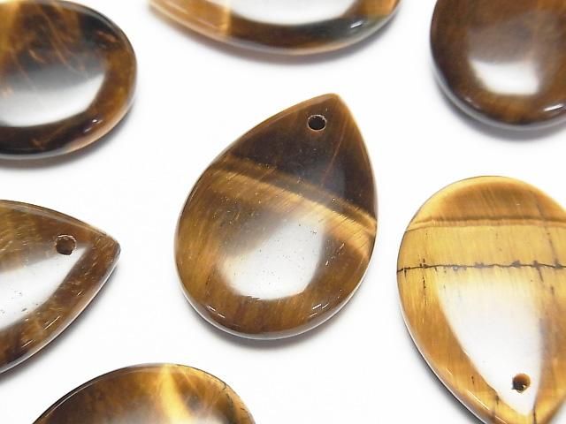 Yellow Tiger's Eye AA++ Pear shape 25x17mm 2pcs