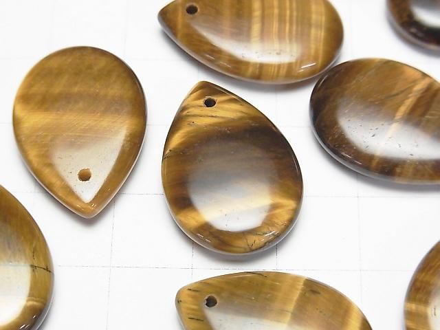 Yellow Tiger's Eye AA++ Pear shape 25x17mm 2pcs
