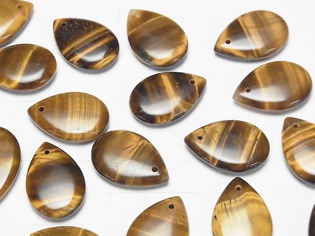 Gelber Tigerauge AA++ Tropfenform 25x17mm 2 Stück