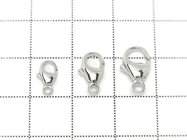 Silver925 Oval Lobster 9mm,11mm,13mm Rhodium Plated 1pc