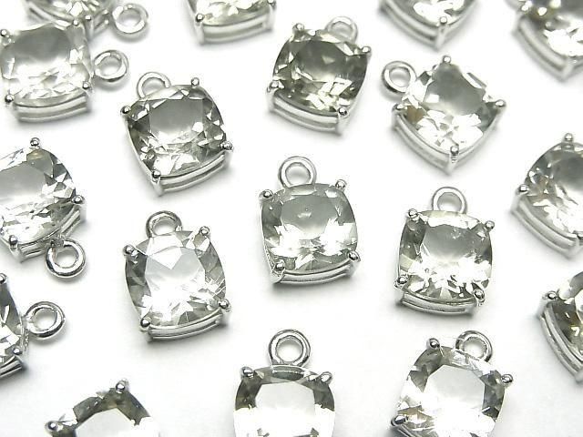 High Quality Green Amethyst AAA Bezel Setting Square Faceted 8x8mm Silver925 1pc