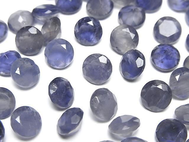 Iolite AA++ Loose stone Round Faceted 7x7mm 3pcs