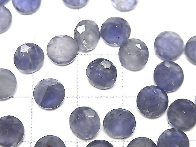 Iolite AA++ Loose stone Round Faceted 7x7mm 3pcs