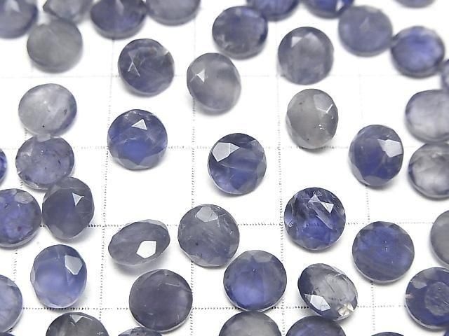 Iolith AA++ Lose Steine Rund Facettiert 7x7mm 3 Stück