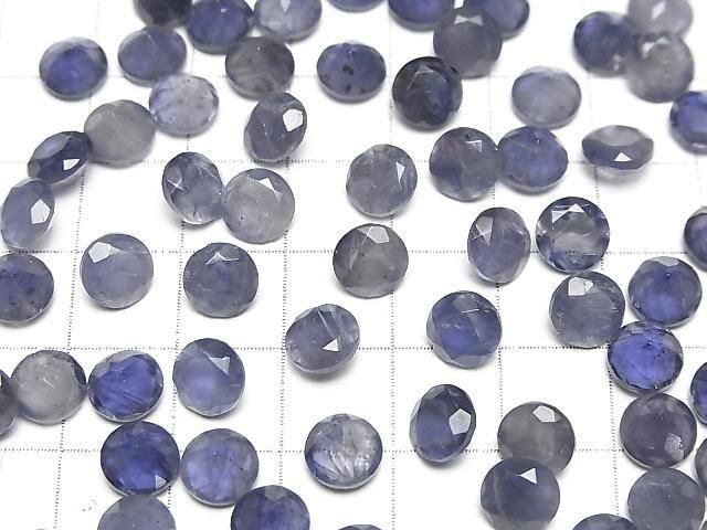 Iolith AA++ Lose Steine Rund Facettiert 7x7mm 3 Stück