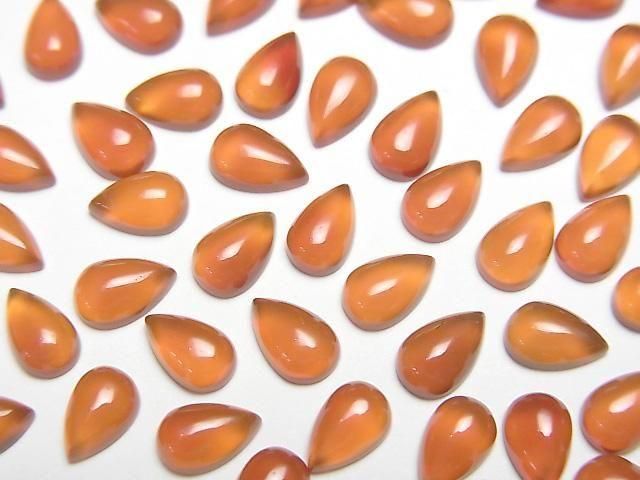 Carnelian AAA Pear shape Cabochon 6x4mm 5pcs