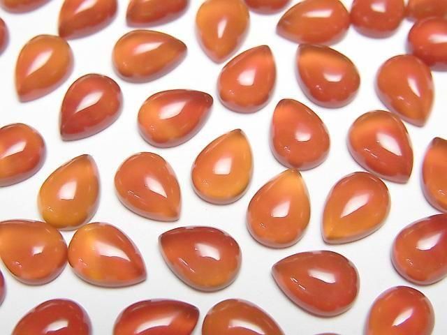 Carnelian AAA Pear shape Cabochon 8x6mm 4pcs