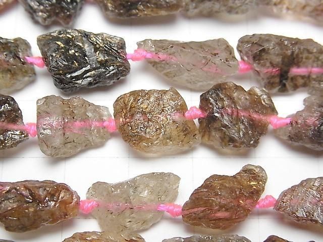Mica in Quartz Rough Rock Nugget 1strand beads (aprx.15inch/38cm)