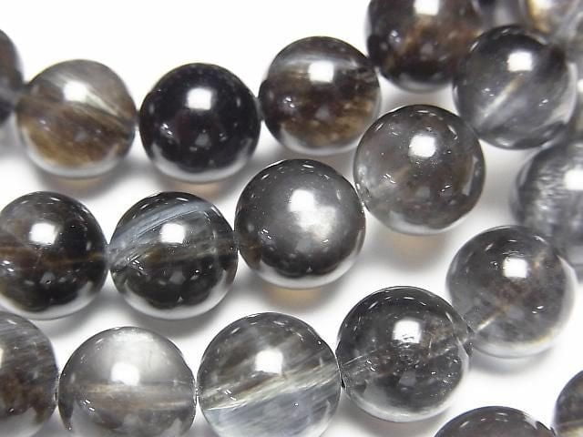 Black Star Aquamarine AAA Round 9-9.5mm Bracelet