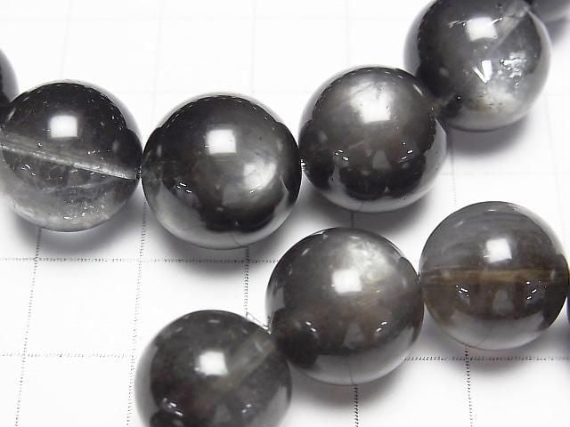Black Star Aquamarine AAA Round 13-14mm Bracelet