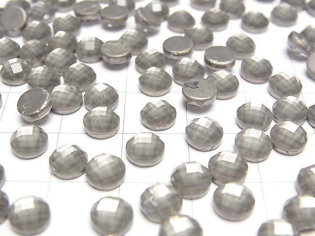 Pyrit x Kristall AAA Runde Facettierte Cabochon 6x6mm 2 Stück