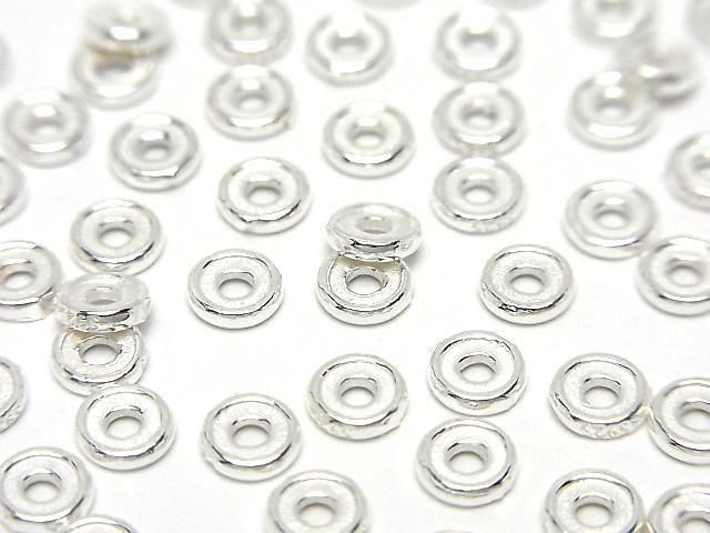 Silver925 Rondelle 4mm,5mm,6mm No coating 4pcs