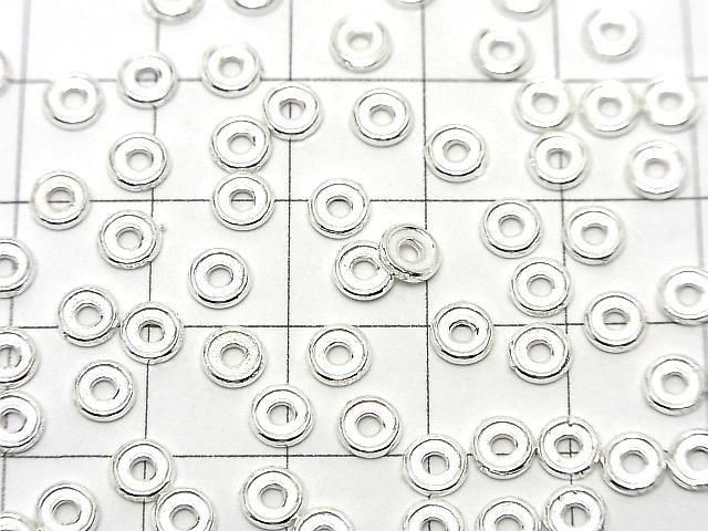 Silver925 Rondelle 4mm,5mm,6mm No coating 4pcs