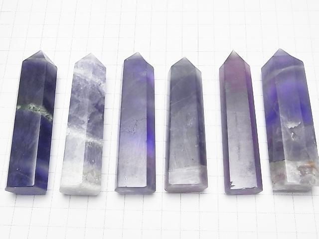 Lila Fluorit Punkt (Hexagon Säule) 1 Stück