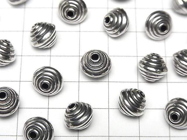 Bali Silver Rondelle 11x11x9mm Oxidized Finish 1pc