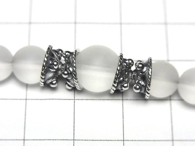 Bali Silver Bead Caps 9x9x4mm Oxidized Finish 2pcs