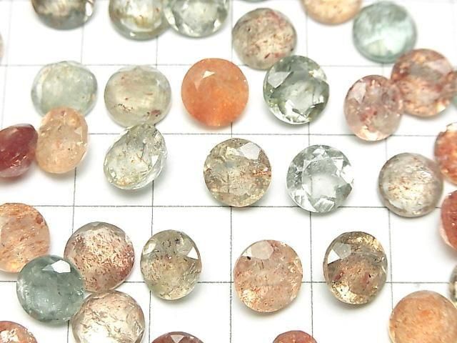 Hochwertiger mehrfarbiger Sonnenstein AAA lose Steine rund facettiert 9x9mm 3 Stück
