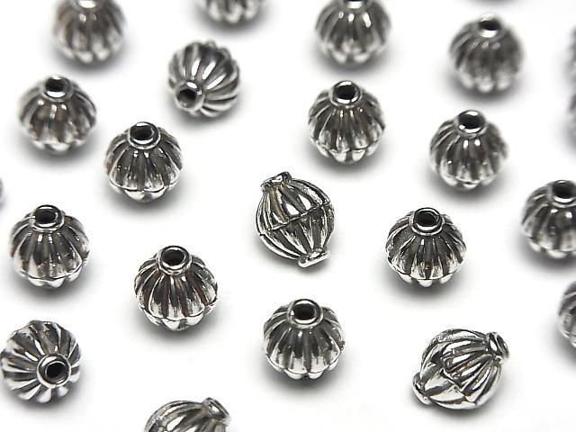 Bali Silver Rondelle 6x6x7.5mm Oxidized Finish 2pcs