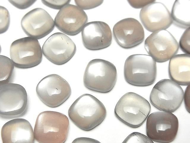 Braun-grauer Mondstein AAA quadratischer Cabochon 8x8mm 5 Stück