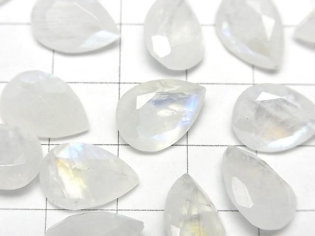 Hochwertiger Regenbogen-Moonstone AA++ Lose Stein Birnenform Facettiert 14x10mm 2Stk