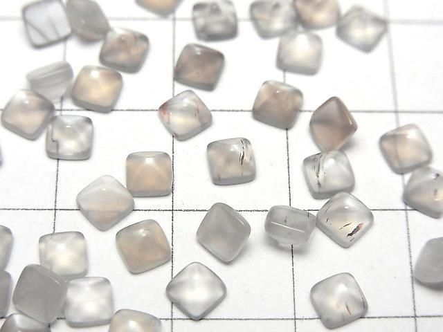 Hochwertiger Grauer Moonstone AAA- Zuckerhut Schnitt 4x4mm 10Stk