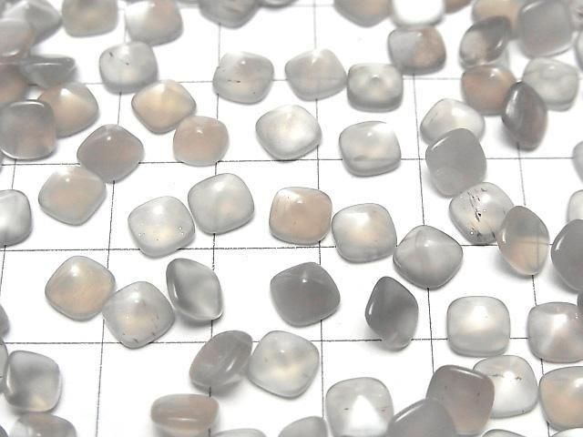 Hochwertiger Grauer Moonstone AAA- Zuckerhut Schnitt 6x6mm 5Stk