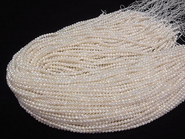 Süßwasserperle AA++ Kartoffel 2.5-3mm Weiß 1Strang Perlen (ca. 14Zoll/35cm)