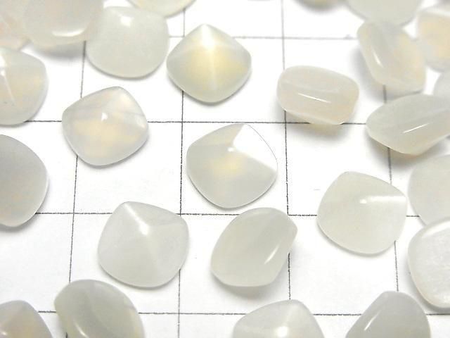 Hochwertiger Weißer Mondstein AAA Zuckerlaib Schnitt 8x8mm 3Stück