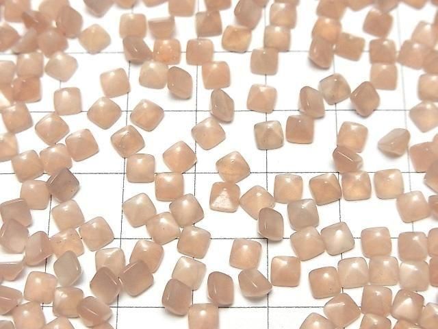 Hochwertiger Pfirsichmondstein AAA- Zuckerlaib Schnitt 4x4mm 10Stück