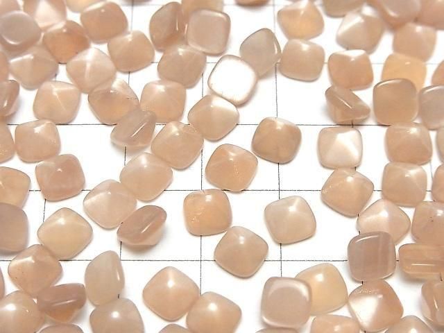 Hochwertiger Pfirsichmondstein AAA- Zuckerlaib Schnitt 6x6mm 5Stück