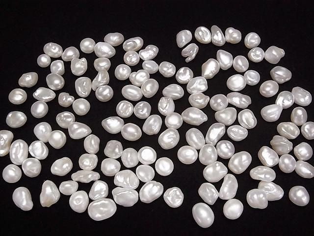 Süßwasserperle AA++ Lose Steine Kartoffel - Barock 8-11mm Weiß 10 Stück