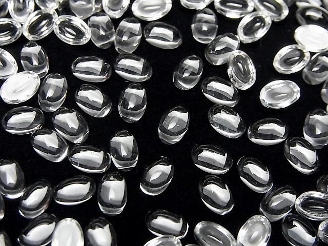 Hochwertiger weißer Topas AAA ovaler Cabochon, 6x4mm, 5 Stück