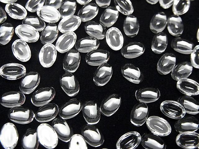 Hochwertiger weißer Topas AAA ovaler Cabochon, 6x4mm, 5 Stück