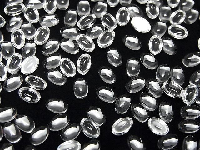 Hochwertiger weißer Topas AAA ovaler Cabochon, 6x4mm, 5 Stück