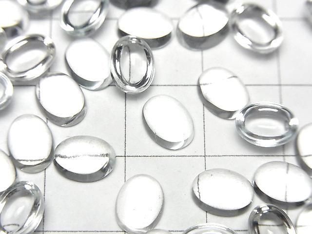 Hochwertiger weißer Topas AAA ovaler Cabochon, 8x6mm, 3 Stück