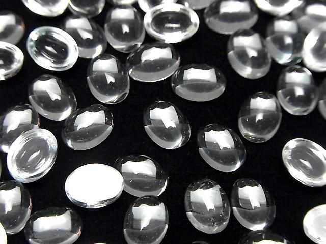 Hochwertiger weißer Topas AAA ovaler Cabochon, 8x6mm, 3 Stück
