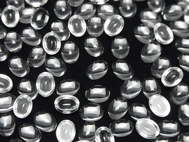 Hochwertiger weißer Topas AAA ovaler Cabochon, 8x6mm, 3 Stück
