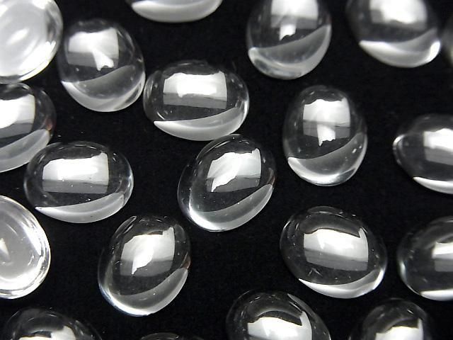 Hochwertiger weißer Topas AAA ovaler Cabochon, 10x8mm, 2 Stück