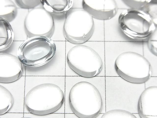 Hochwertiger weißer Topas AAA ovaler Cabochon, 10x8mm, 2 Stück