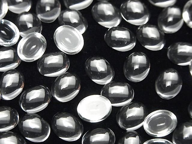 Hochwertiger weißer Topas AAA ovaler Cabochon, 10x8mm, 2 Stück