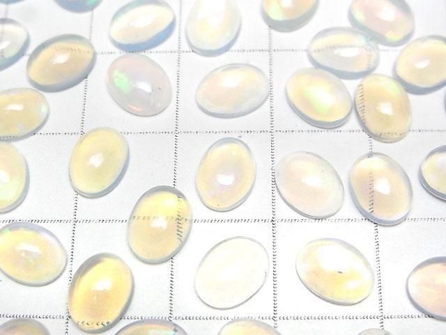 Hochwertiger äthiopischer Wasseropal AAA- ovaler Cabochon, 8x6mm, 3 Stück