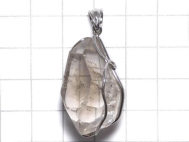 Pendentif en quartz double pointe en argent 925 pièce unique N°12