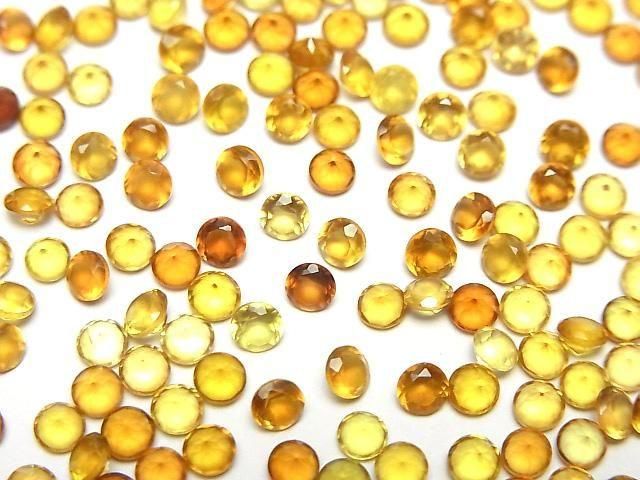 Hochwertiger honigfarbener Chalcedon AAA lose Steine, rund, facettiert, 3x3mm, 10 Stück