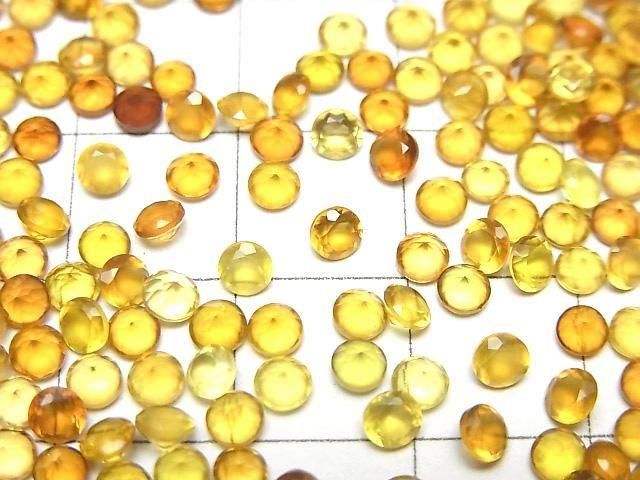 Hochwertiger honigfarbener Chalcedon AAA lose Steine, rund, facettiert, 3x3mm, 10 Stück