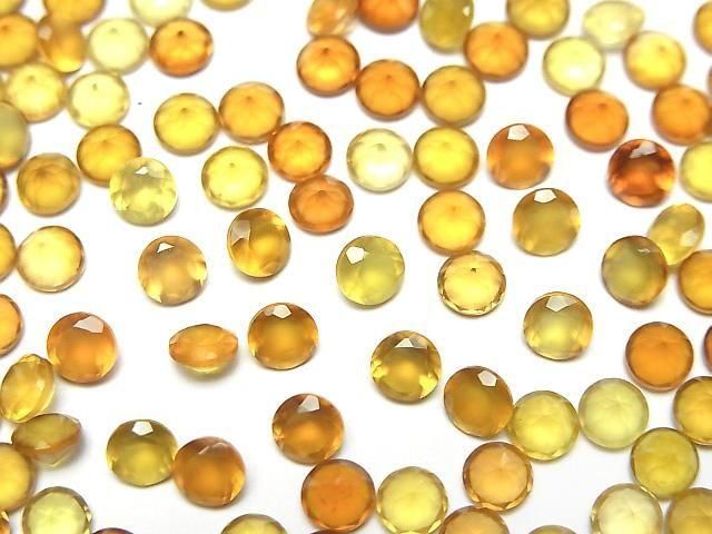 Hochwertiger honigfarbener Chalcedon AAA lose Steine, rund, facettiert, 4x4mm, 10 Stück