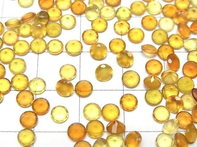 Hochwertiger honigfarbener Chalcedon AAA lose Steine, rund, facettiert, 4x4mm, 10 Stück