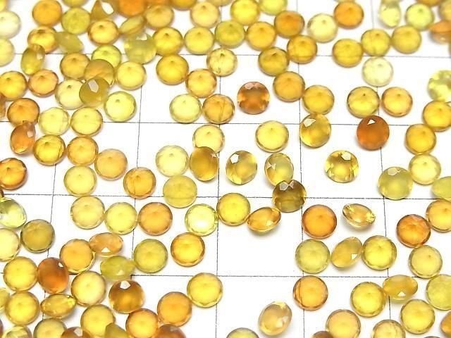 Hochwertiger honigfarbener Chalcedon AAA lose Steine, rund, facettiert, 4x4mm, 10 Stück