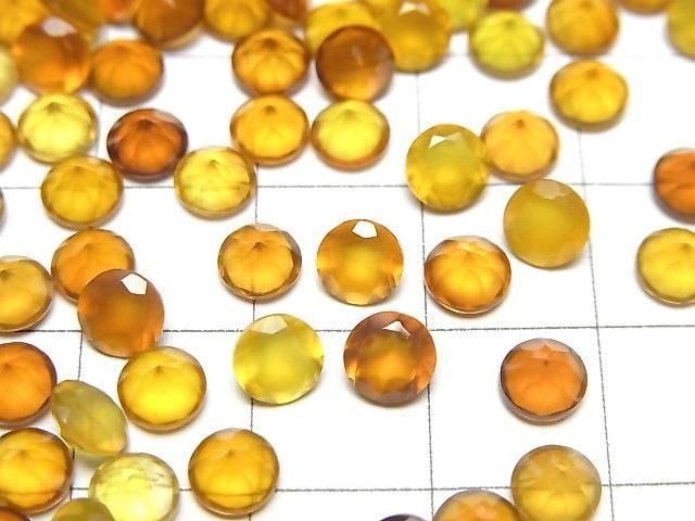 Hochwertiger honigfarbener Chalcedon AAA lose Steine, rund, facettiert, 5x5mm, 10 Stück