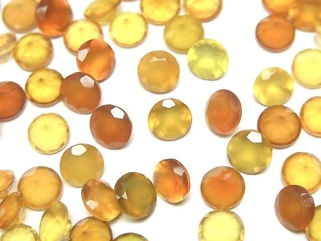 Hochwertiger honigfarbener Chalcedon AAA lose Steine, rund, facettiert, 6x6mm, 5 Stück