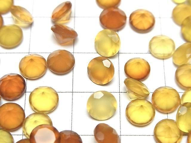 Hochwertiger honigfarbener Chalcedon AAA lose Steine, rund, facettiert, 6x6mm, 5 Stück